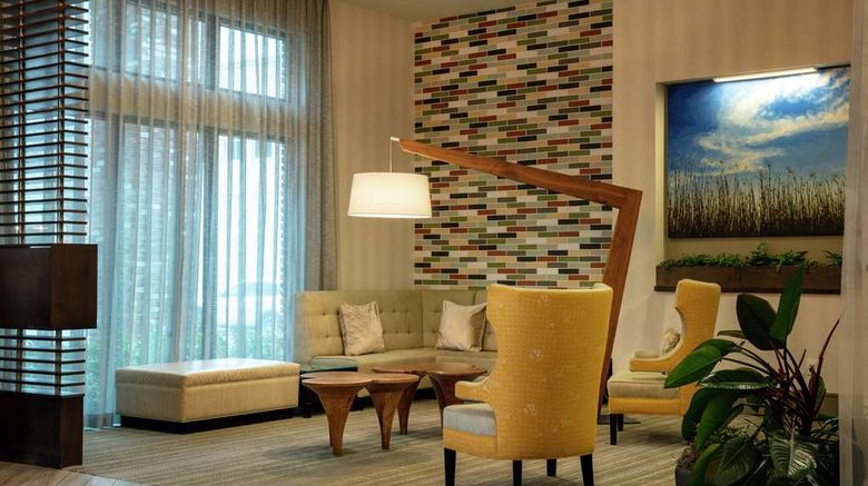 <b>Hilton Garden Inn Mobile Downtown Lobby</b>. Images powered by <a href="https://iceportal.shijigroup.com/" title="IcePortal" target="_blank">IcePortal</a>.