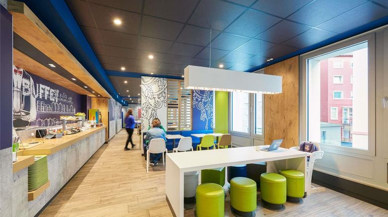 <b>Ibis Budget Frankfurt City Ost Restaurant</b>. Images powered by <a href="https://iceportal.shijigroup.com/" title="IcePortal" target="_blank">IcePortal</a>.