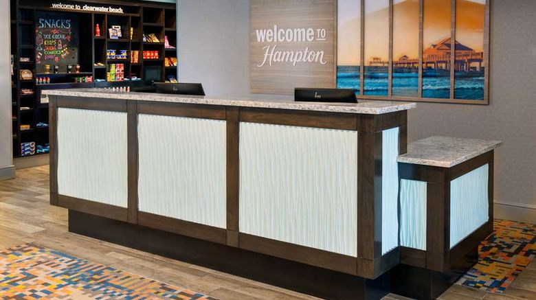 <b>Hampton Inn & Suites Clearwater Beach Lobby</b>. Images powered by <a href="https://iceportal.shijigroup.com/" title="IcePortal" target="_blank">IcePortal</a>.