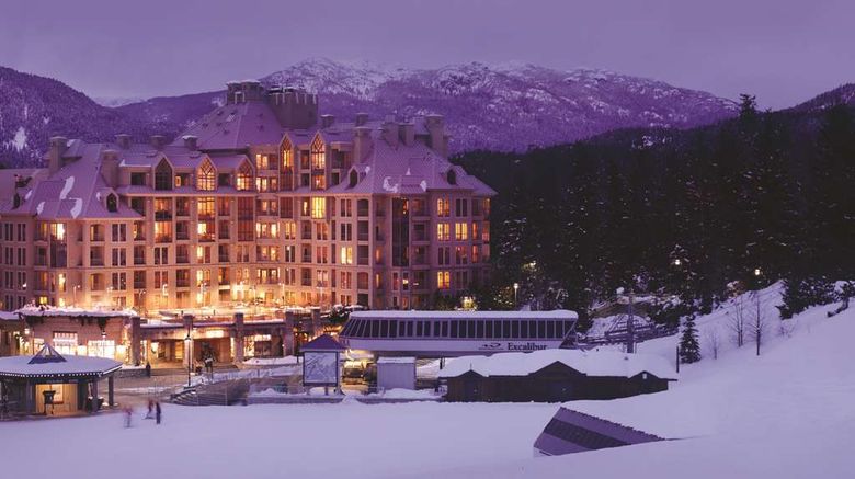 Pan Pacific Whistler Mountainside Exterior. Images powered by <a href="https://iceportal.shijigroup.com" target="_blank" rel="noopener">Ice Portal</a>.