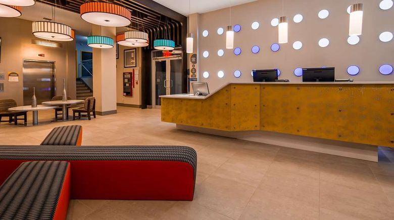 <b>GLo Best Western Brooklyn NYC Lobby</b>. Images powered by <a href="https://iceportal.shijigroup.com/" title="IcePortal" target="_blank">IcePortal</a>.