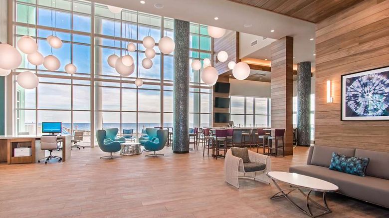<b>Hampton Inn & Suites Panama City Beach Lobby</b>. Images powered by <a href="https://iceportal.shijigroup.com/" title="IcePortal" target="_blank">IcePortal</a>.