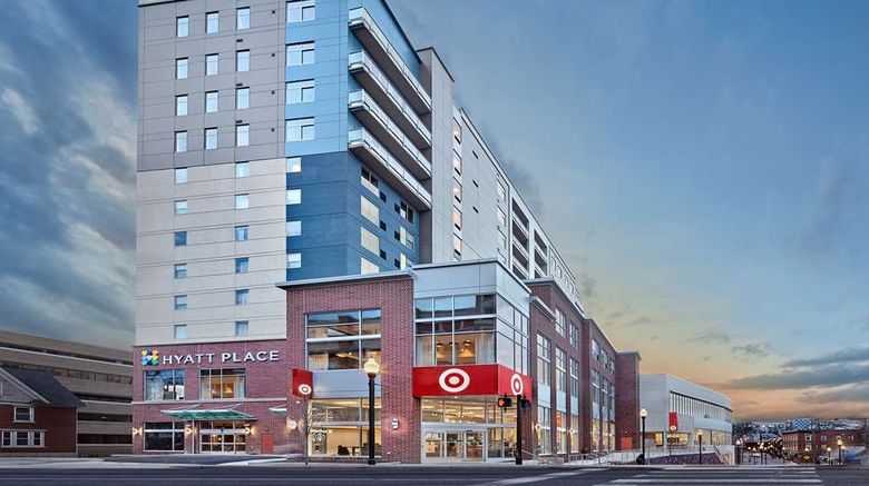 <b>Hyatt Place State College Exterior</b>. Images powered by <a href="https://iceportal.shijigroup.com/" title="IcePortal" target="_blank">IcePortal</a>.