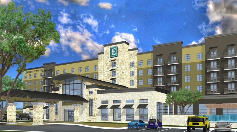<b>Embassy Suites San Antonio Brooks Hotel Exterior</b>. Images powered by <a href="https://iceportal.shijigroup.com/" title="IcePortal" target="_blank">IcePortal</a>.