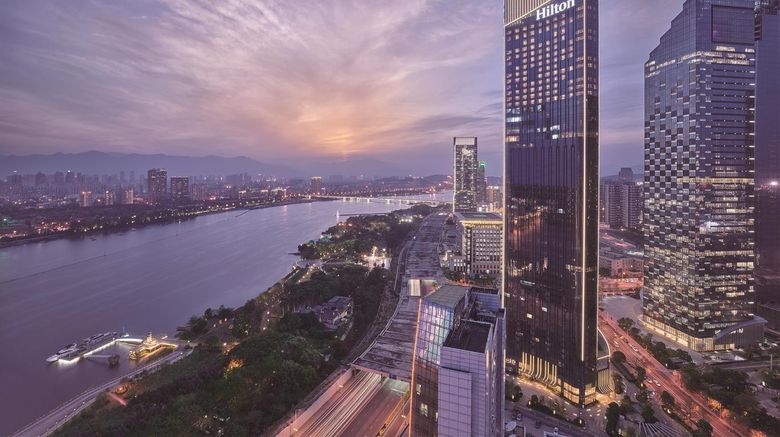 Hilton Fuzhou Exterior. Images powered by <a href="https://iceportal.shijigroup.com" target="_blank" rel="noopener">Ice Portal</a>.
