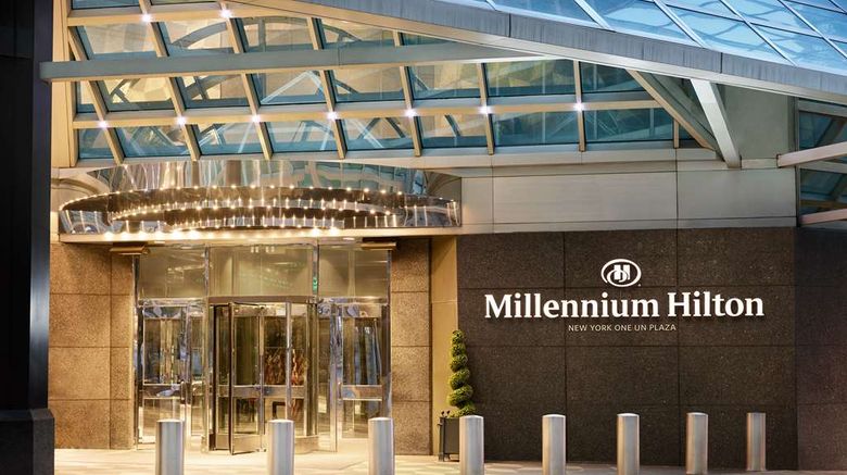 <b>Millennium Hilton New York One UN Plaza Exterior</b>. Images powered by <a href="https://iceportal.shijigroup.com/" title="IcePortal" target="_blank">IcePortal</a>.