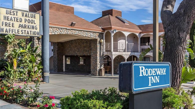 <b>Rodeway Inn Magic Mountain Area Exterior</b>. Images powered by <a href="https://iceportal.shijigroup.com/" title="IcePortal" target="_blank">IcePortal</a>.