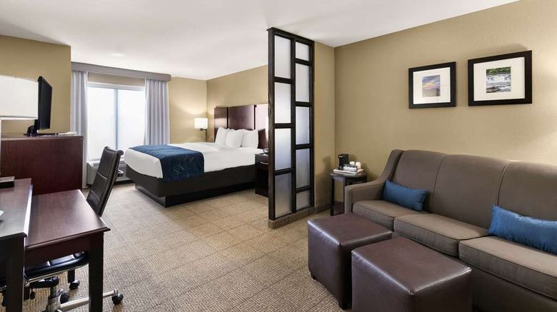 <b>Comfort Suites Commerce Room</b>. Images powered by <a href="https://iceportal.shijigroup.com/" title="IcePortal" target="_blank">IcePortal</a>.