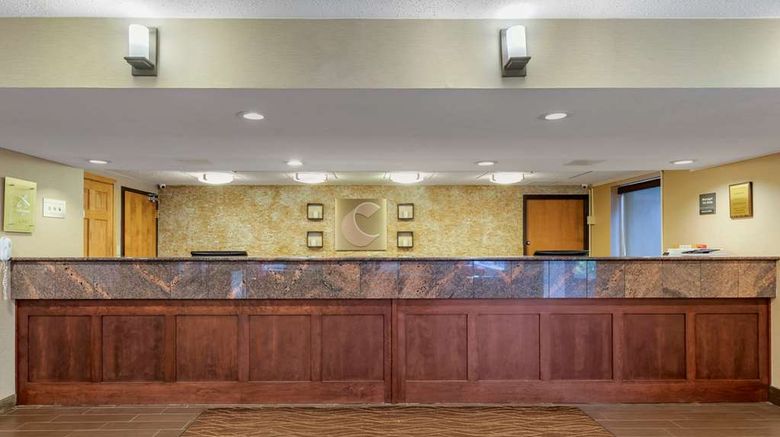 <b>Comfort Inn Lansing Lobby</b>. Images powered by <a href="https://iceportal.shijigroup.com/" title="IcePortal" target="_blank">IcePortal</a>.