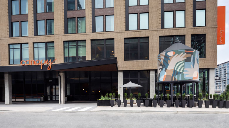 Canopy Hilton Nashville Gulch Exterior. Images powered by <a href="https://www.leonardoworldwide.com" target="_blank" rel="noopener">Leonardo</a>.