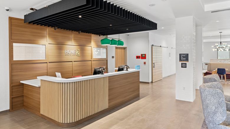 <b>Home2 Suites Riverside Downtown Lobby</b>. Images powered by <a href="https://www.leonardoworldwide.com/" title="Leonardo Worldwide" target="_blank">Leonardo</a>.