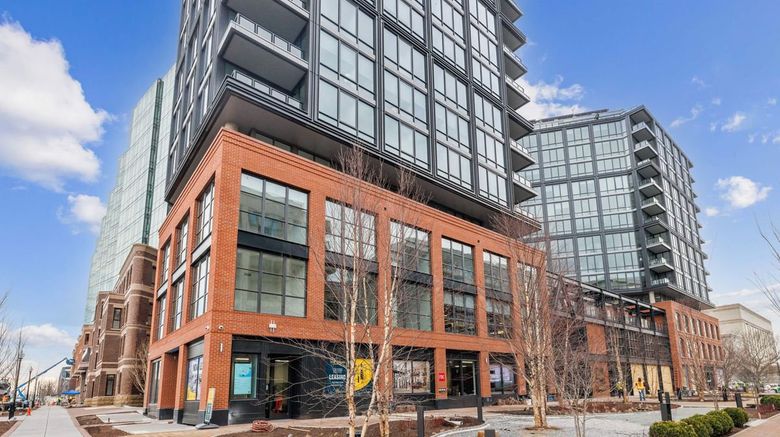 <b>Placemakr Buzzard Point Exterior</b>. Images powered by <a href="https://www.leonardoworldwide.com/" title="Leonardo Worldwide" target="_blank">Leonardo</a>.