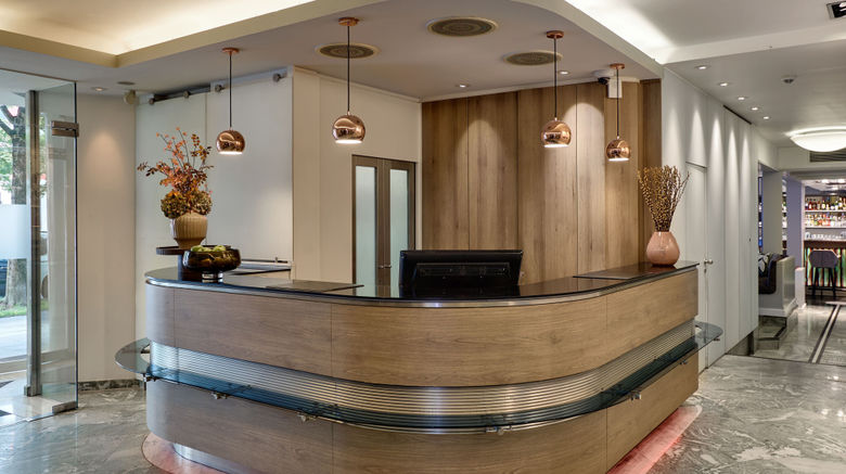<b>Leonardo Hotel Munich City West Lobby</b>. Images powered by <a href="https://www.leonardoworldwide.com/" title="Leonardo Worldwide" target="_blank">Leonardo</a>.