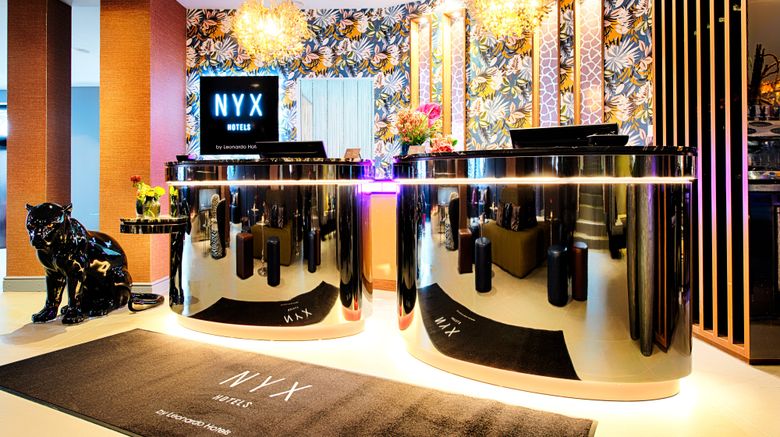 <b>NYX Hotel Mannheim by Leonardo Hotels Lobby</b>. Images powered by <a href="https://www.leonardoworldwide.com/" title="Leonardo Worldwide" target="_blank">Leonardo</a>.