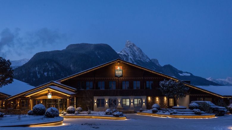 <b>Huus Hotel Gstaad, a Design Hotel Exterior</b>. Images powered by <a href="https://www.leonardoworldwide.com/" title="Leonardo Worldwide" target="_blank">Leonardo</a>.