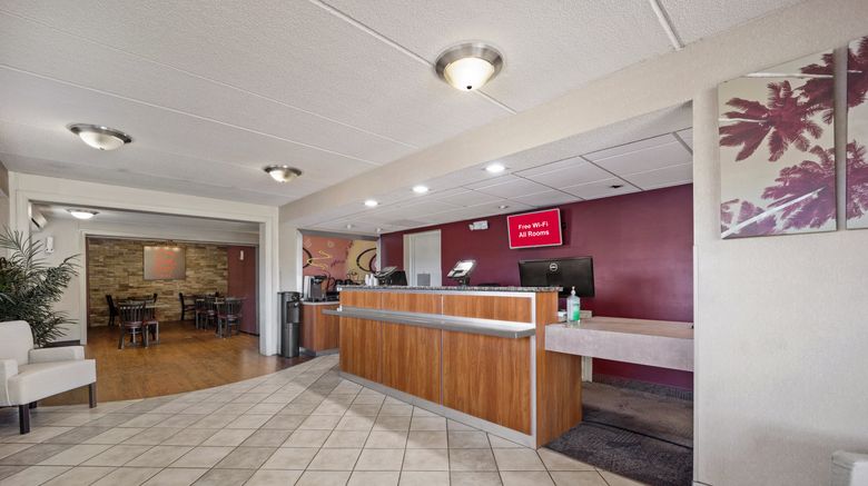 <b>Red Roof Inn Greensboro Airport Lobby</b>. Images powered by <a href="https://www.leonardoworldwide.com/" title="Leonardo Worldwide" target="_blank">Leonardo</a>.