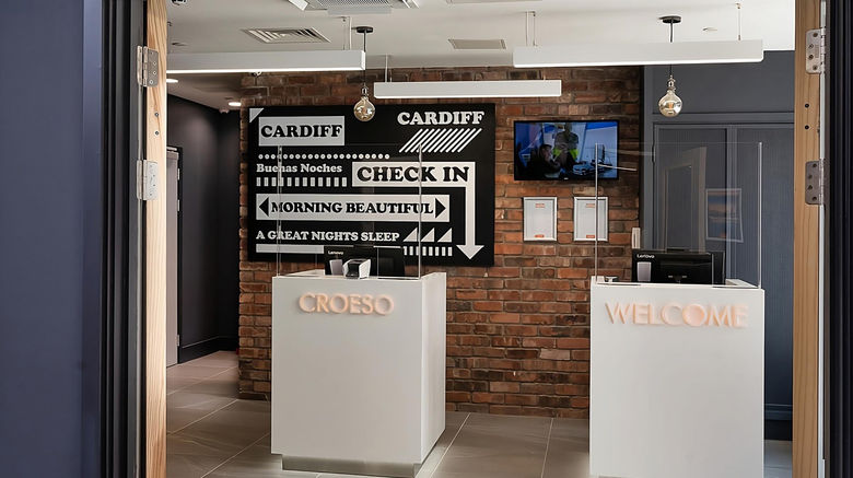 <b>easyHotel Cardiff Lobby</b>. Images powered by <a href="https://www.leonardoworldwide.com/" title="Leonardo Worldwide" target="_blank">Leonardo</a>.