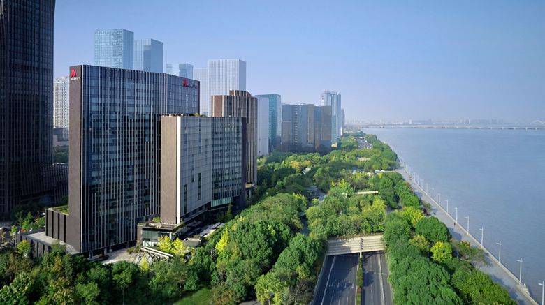 Hangzhou Marriott Hotel Qianjiang Exterior. Images powered by <a href="https://www.leonardoworldwide.com" target="_blank" rel="noopener">Leonardo</a>.