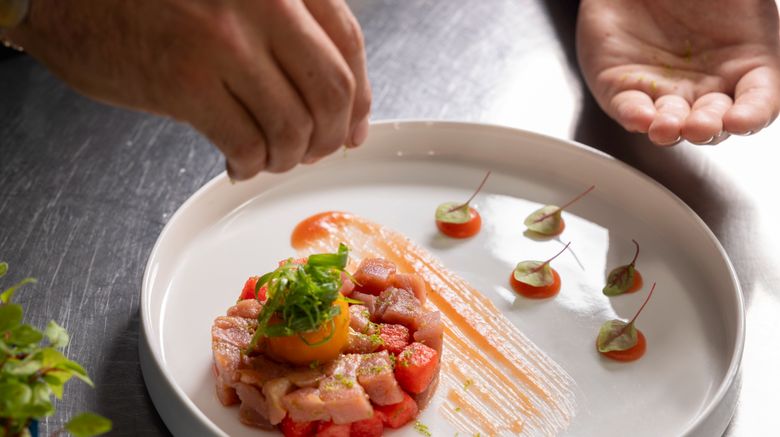 <b>Hotel Les Bergeries de Palombaggia Restaurant</b>. Images powered by <a href="https://www.leonardoworldwide.com/" title="Leonardo Worldwide" target="_blank">Leonardo</a>.