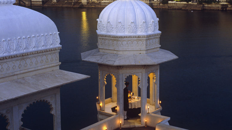 <b>Taj Lake Palace Hotel Restaurant</b>. Images powered by <a href=https://www.travelagewest.com/Hotels/Udaipur-India/