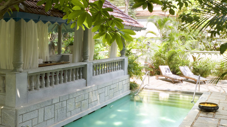 <b>The Taj West End Hotel Pool</b>. Images powered by <a href=https://www.travelagewest.com/Hotels/Bengaluru-India/