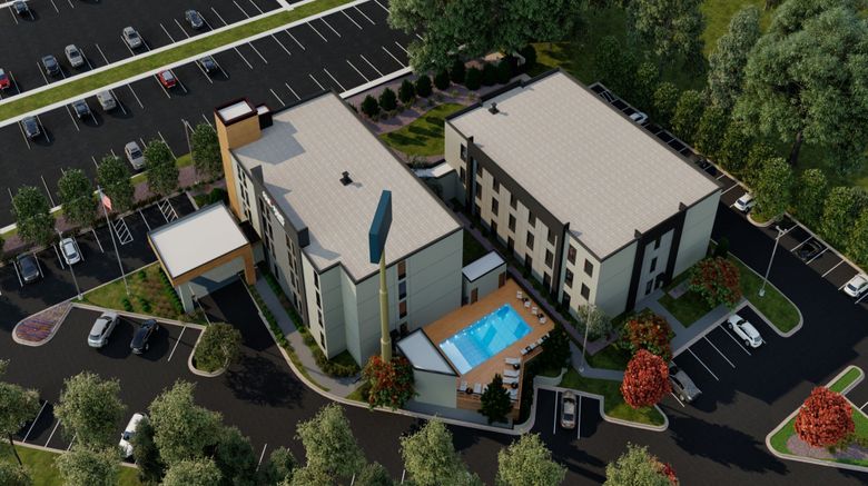 <b>Four Points by Sheraton - Fayetteville Exterior</b>. Images powered by <a href="https://www.leonardoworldwide.com/" title="Leonardo Worldwide" target="_blank">Leonardo</a>.