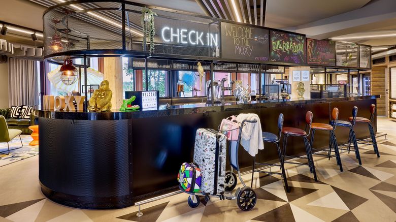 <b>Moxy Luxembourg Airport Lobby</b>. Images powered by <a href="https://www.leonardoworldwide.com/" title="Leonardo Worldwide" target="_blank">Leonardo</a>.