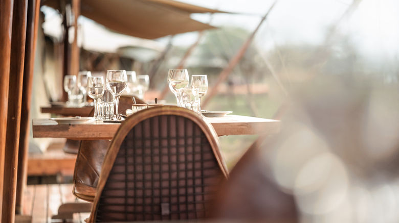 <b>Singita Mara River Tented Camp Restaurant</b>. Images powered by <a href="https://www.leonardoworldwide.com/" title="Leonardo Worldwide" target="_blank">Leonardo</a>.