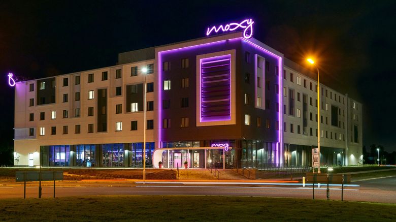 <b>Moxy Edinburgh Airport Exterior</b>. Images powered by <a href="https://www.leonardoworldwide.com/" title="Leonardo Worldwide" target="_blank">Leonardo</a>.
