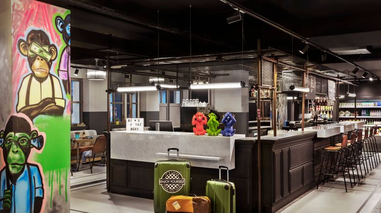 <b>Moxy Lille City Lobby</b>. Images powered by <a href="https://www.leonardoworldwide.com/" title="Leonardo Worldwide" target="_blank">Leonardo</a>.