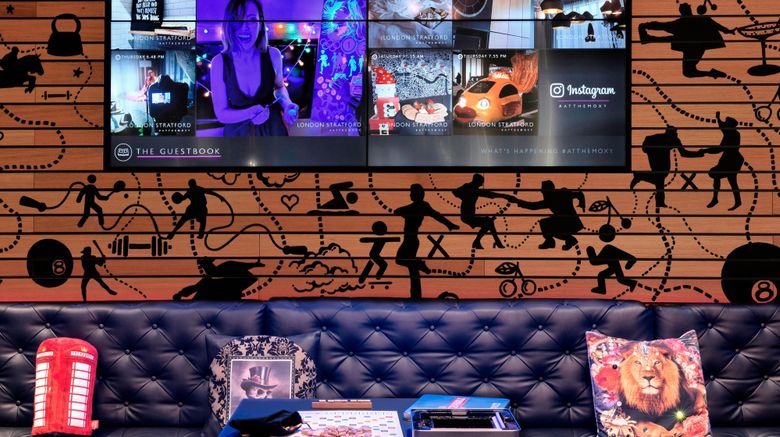<b>MOXY London Stratford Lobby</b>. Images powered by <a href="https://www.leonardoworldwide.com/" title="Leonardo Worldwide" target="_blank">Leonardo</a>.