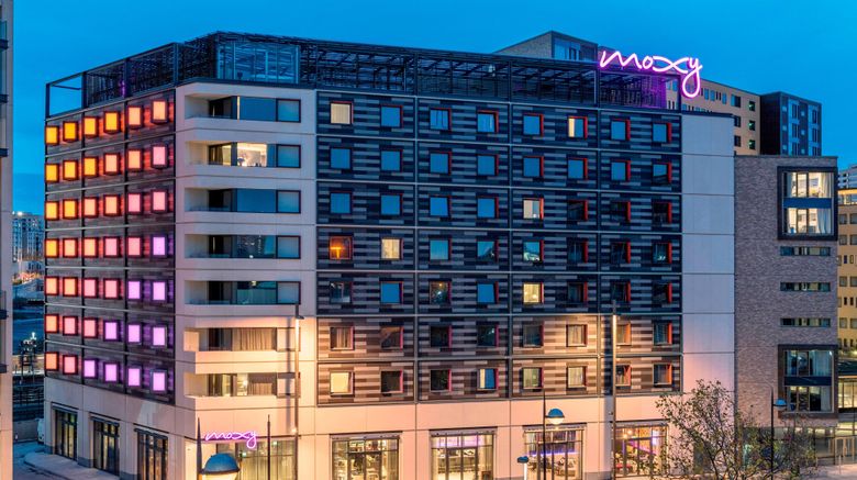 <b>MOXY London Stratford Exterior</b>. Images powered by <a href="https://www.leonardoworldwide.com/" title="Leonardo Worldwide" target="_blank">Leonardo</a>.