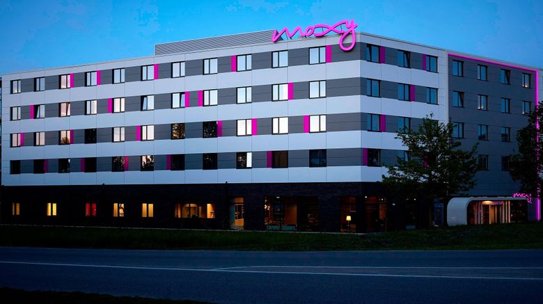MOXY Munich Airport Exterior. Images powered by <a href="https://www.leonardoworldwide.com" target="_blank" rel="noopener">Leonardo</a>.
