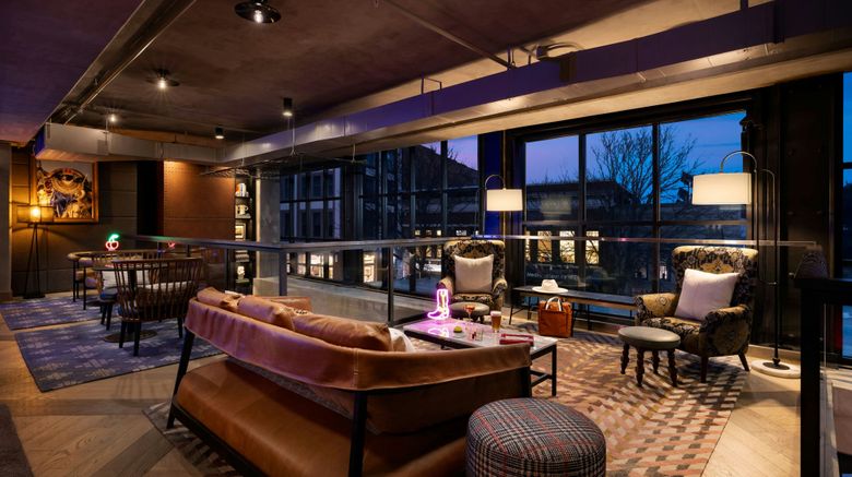 <b>Moxy Asheville Downtown Lobby</b>. Images powered by <a href="https://www.leonardoworldwide.com/" title="Leonardo Worldwide" target="_blank">Leonardo</a>.