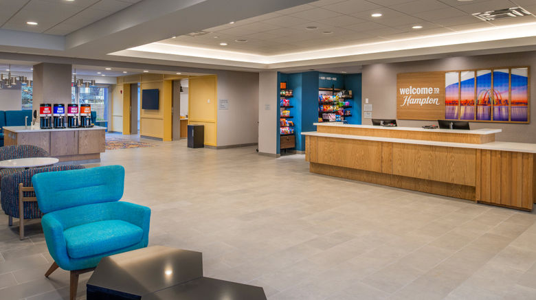 <b>Hampton Inn by Hilton St Louis Airport Lobby</b>. Images powered by <a href="https://www.leonardoworldwide.com/" title="Leonardo Worldwide" target="_blank">Leonardo</a>.