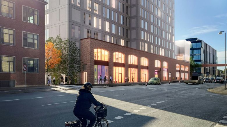 <b>Moxy Aarhus Exterior</b>. Images powered by <a href="https://www.leonardoworldwide.com/" title="Leonardo Worldwide" target="_blank">Leonardo</a>.