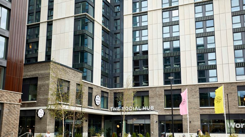 The Social Hub Glasgow Exterior. Images powered by <a href="https://www.leonardoworldwide.com" target="_blank" rel="noopener">Leonardo</a>.