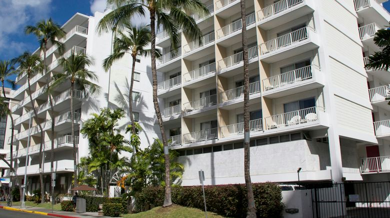 Oasis Hotel Waikiki Exterior. Images powered by <a href="https://www.leonardoworldwide.com" target="_blank" rel="noopener">Leonardo</a>.