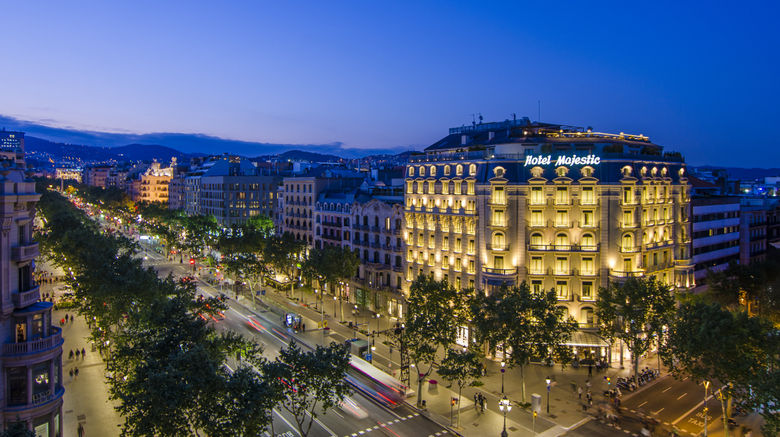 Hotel Majestic Barcelona Exterior. Images powered by <a href=https://www.travelweekly.com/Hotels/Barcelona/