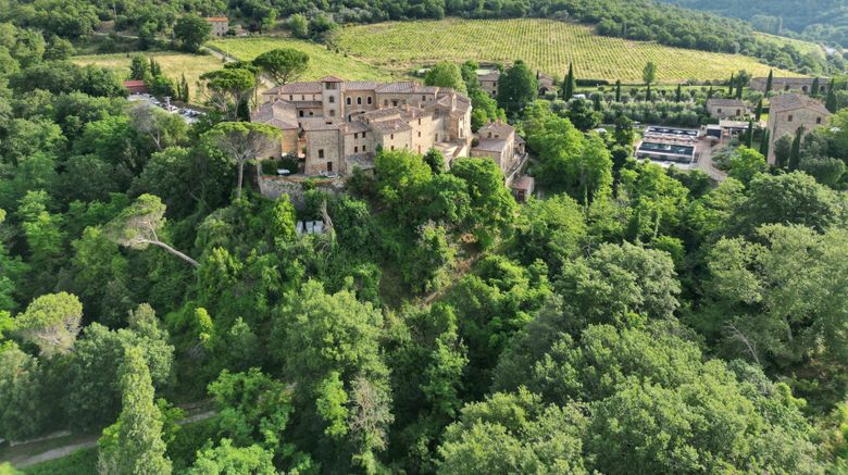 <b>Castel Monastero Exterior</b>. Images powered by <a href="https://www.leonardoworldwide.com/" title="Leonardo Worldwide" target="_blank">Leonardo</a>.