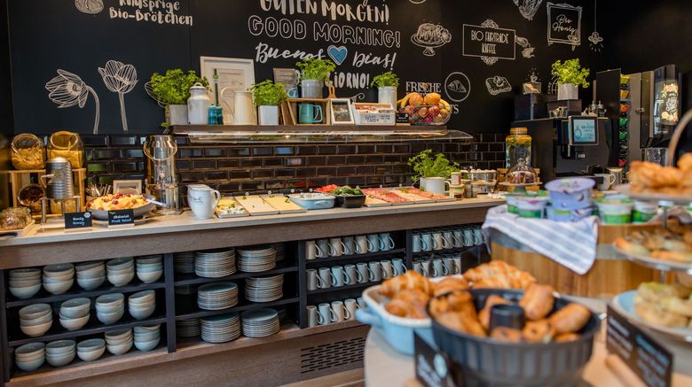 <b>Motel One Rostock Restaurant</b>. Images powered by <a href=https://www.travelagewest.com/Hotels/Rostock-Germany/