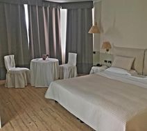 Green Hotel Room