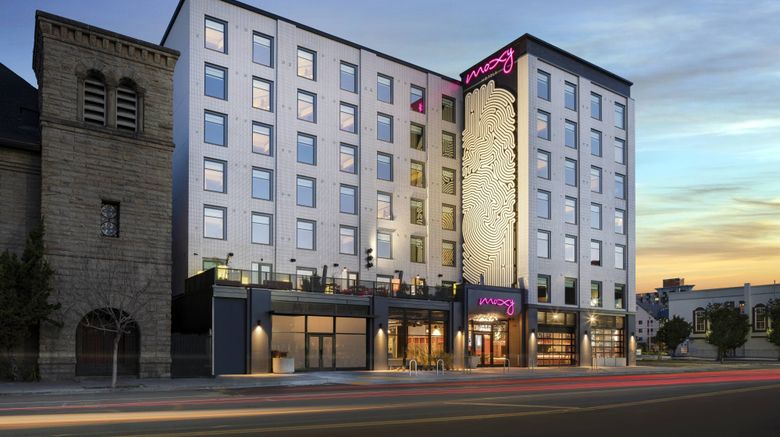 Moxy Oakland Downtown Exterior. Images powered by <a href="https://www.leonardoworldwide.com" target="_blank" rel="noopener">Leonardo</a>.