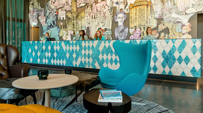 <b>Motel One Munchen Messe Lobby</b>. Images powered by <a href="https://www.leonardoworldwide.com/" title="Leonardo Worldwide" target="_blank">Leonardo</a>.