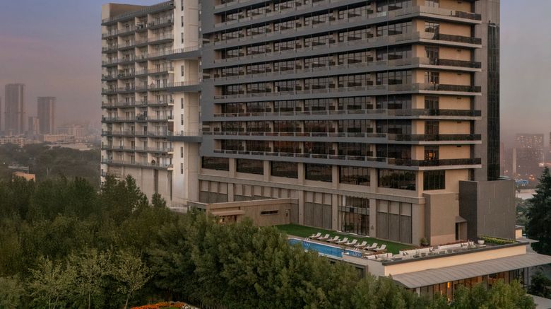 <b>Hilton Gurugram Baani City Centre Exterior</b>. Images powered by <a href="https://www.leonardoworldwide.com/" title="Leonardo Worldwide" target="_blank">Leonardo</a>.