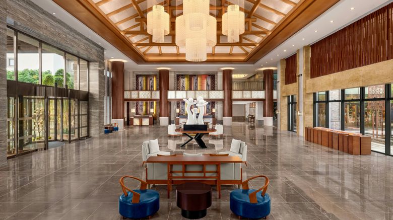 <b>Sheraton Grand Wetland Park Resort Lobby</b>. Images powered by <a href=https://www.travelagewest.com/Hotels/Hangzhou-China/