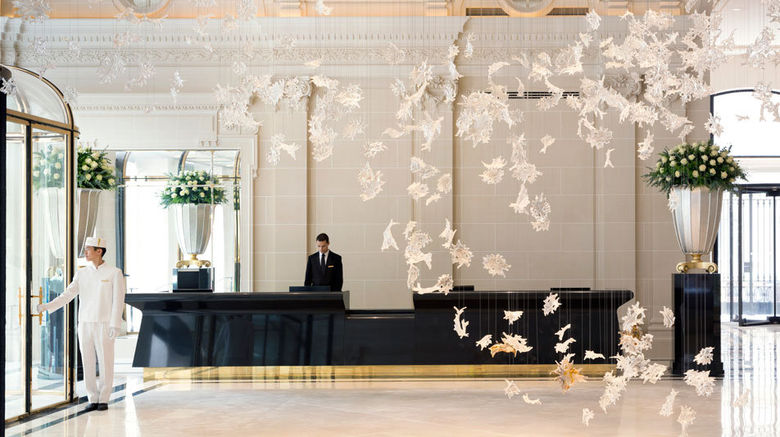 <b>The Peninsula Paris Lobby</b>. Images powered by <a href=https://www.travelagewest.com/Hotels/Paris/