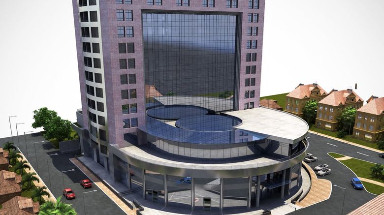 <b>Kin Plaza Arjaan by Rotana Exterior</b>. Images powered by <a href="https://www.leonardoworldwide.com/" title="Leonardo Worldwide" target="_blank">Leonardo</a>.