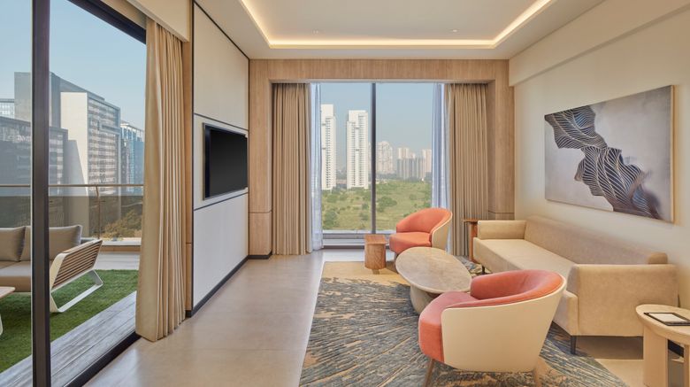 <b>Hilton Gurugram Baani City Centre Room</b>. Images powered by <a href="https://www.leonardoworldwide.com/" title="Leonardo Worldwide" target="_blank">Leonardo</a>.