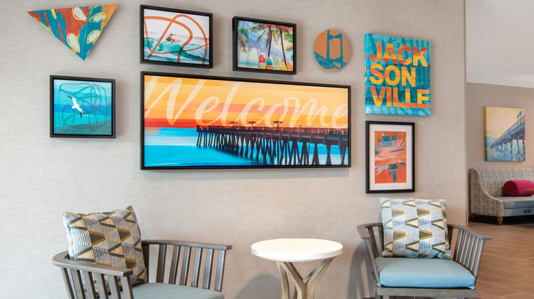 <b>Home2 Suites Jacksonville Downtown Lobby</b>. Images powered by <a href="https://www.leonardoworldwide.com/" title="Leonardo Worldwide" target="_blank">Leonardo</a>.